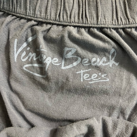 Vintage Beach Tees Blue Off-shoulder Mini Dress with tie belt, 100% Cotton - Picture 3 of 6